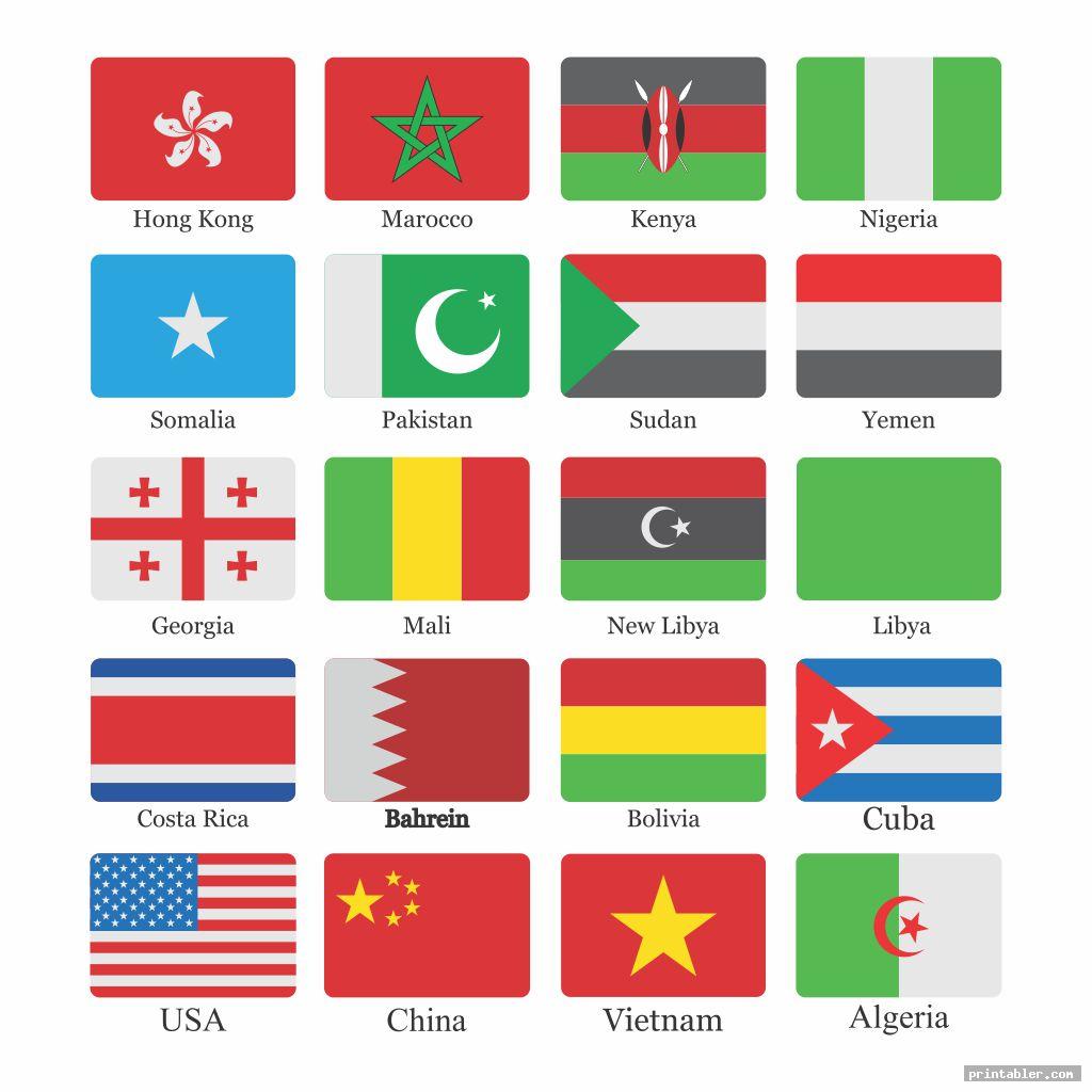 Printable World Flags Geography