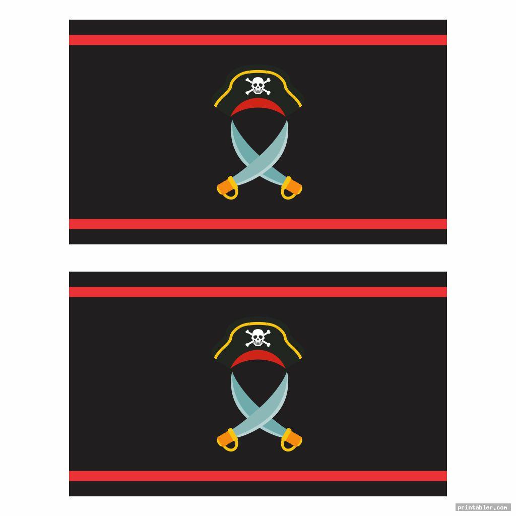 scary printable pirate straw flags