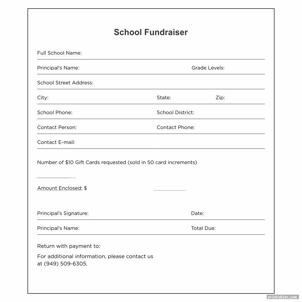 school gift printable fundraiser forms