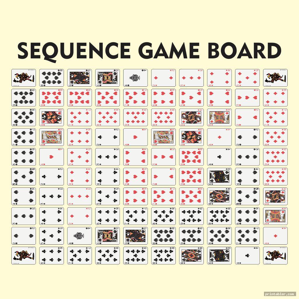 Sequence Board Game Printable