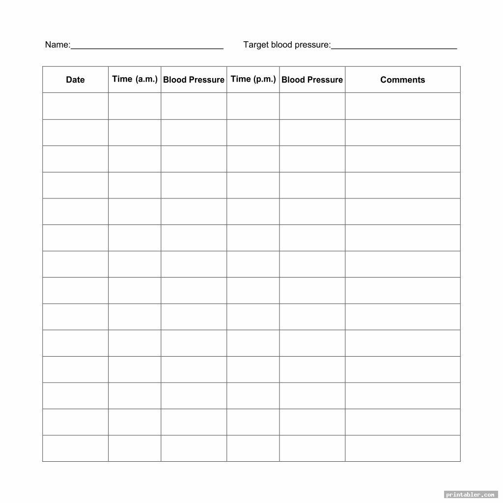 Free Printable Simple Blood Pressure Log