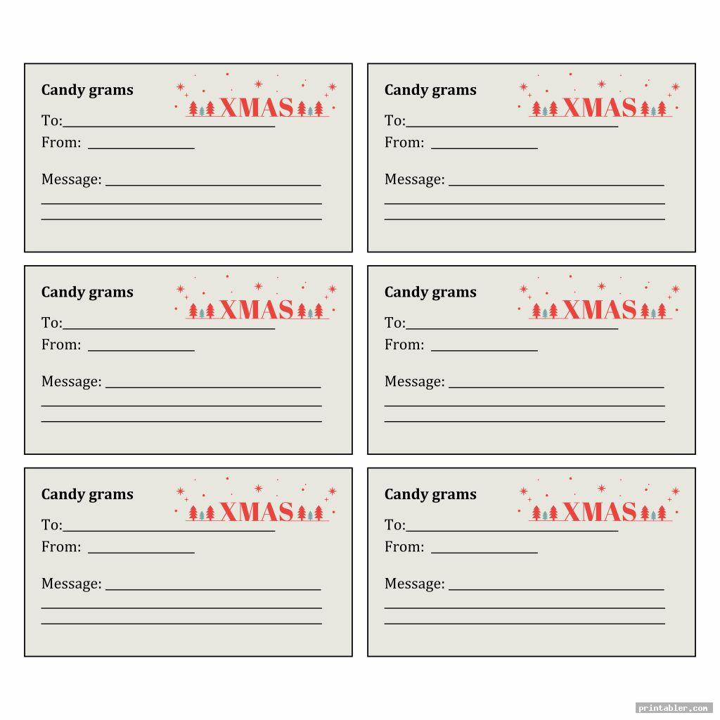 Candy Grams Christmas Printable - Gridgit.com