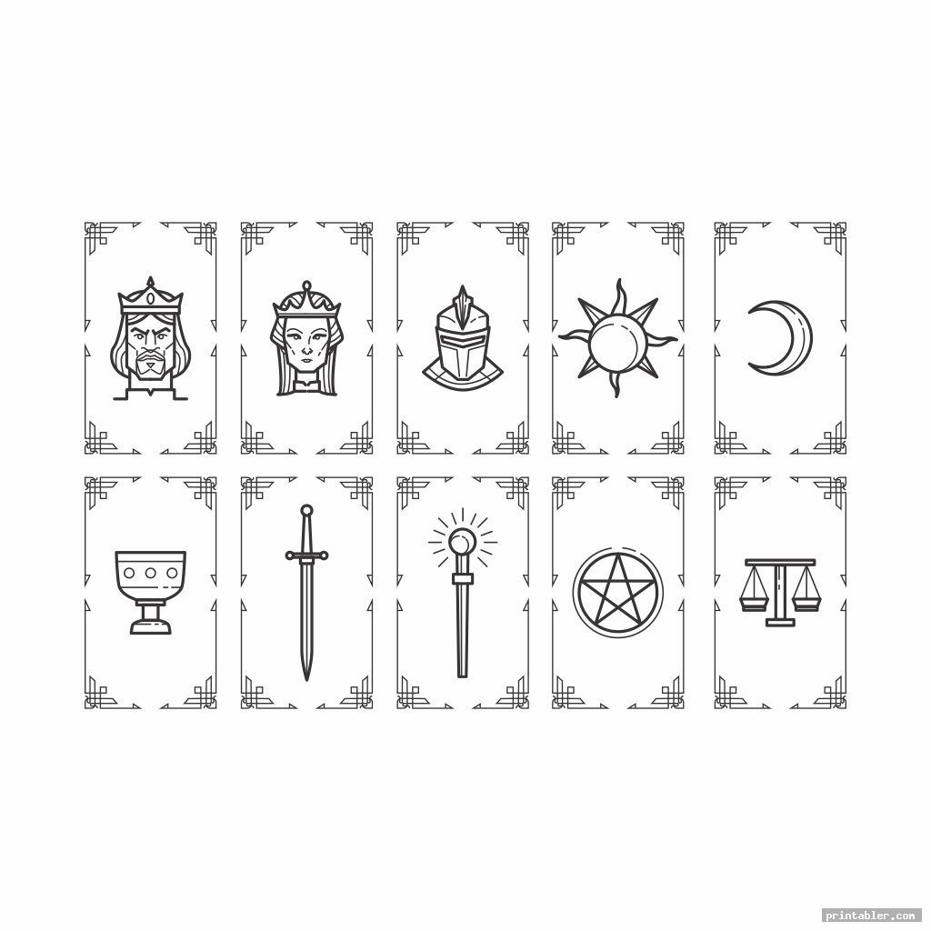 simple color yourself tarot cards printable
