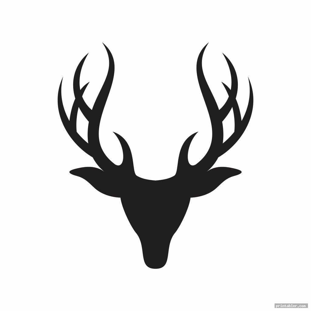 simple deer head stencil printable