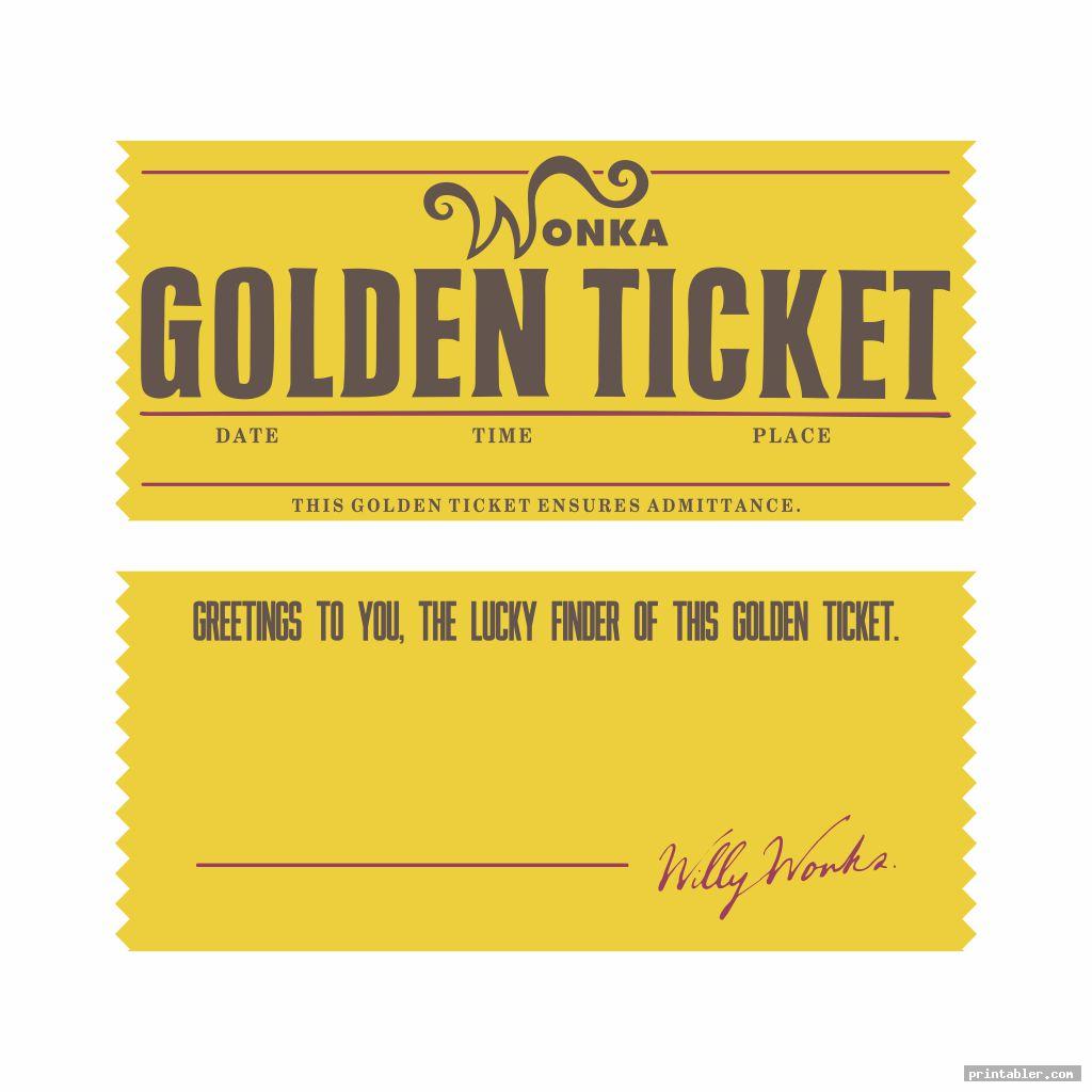 Editable Golden Ticket Template