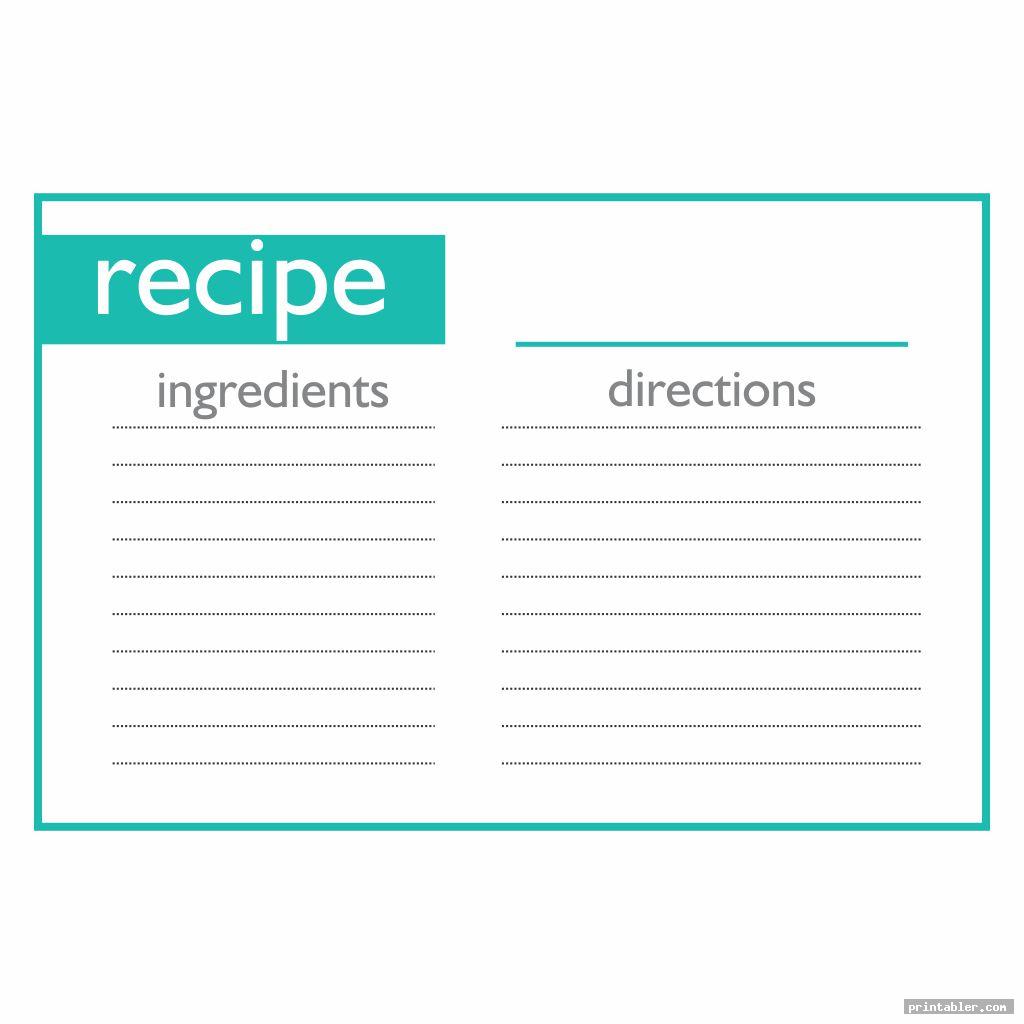 Full Page Printable Recipe Cards