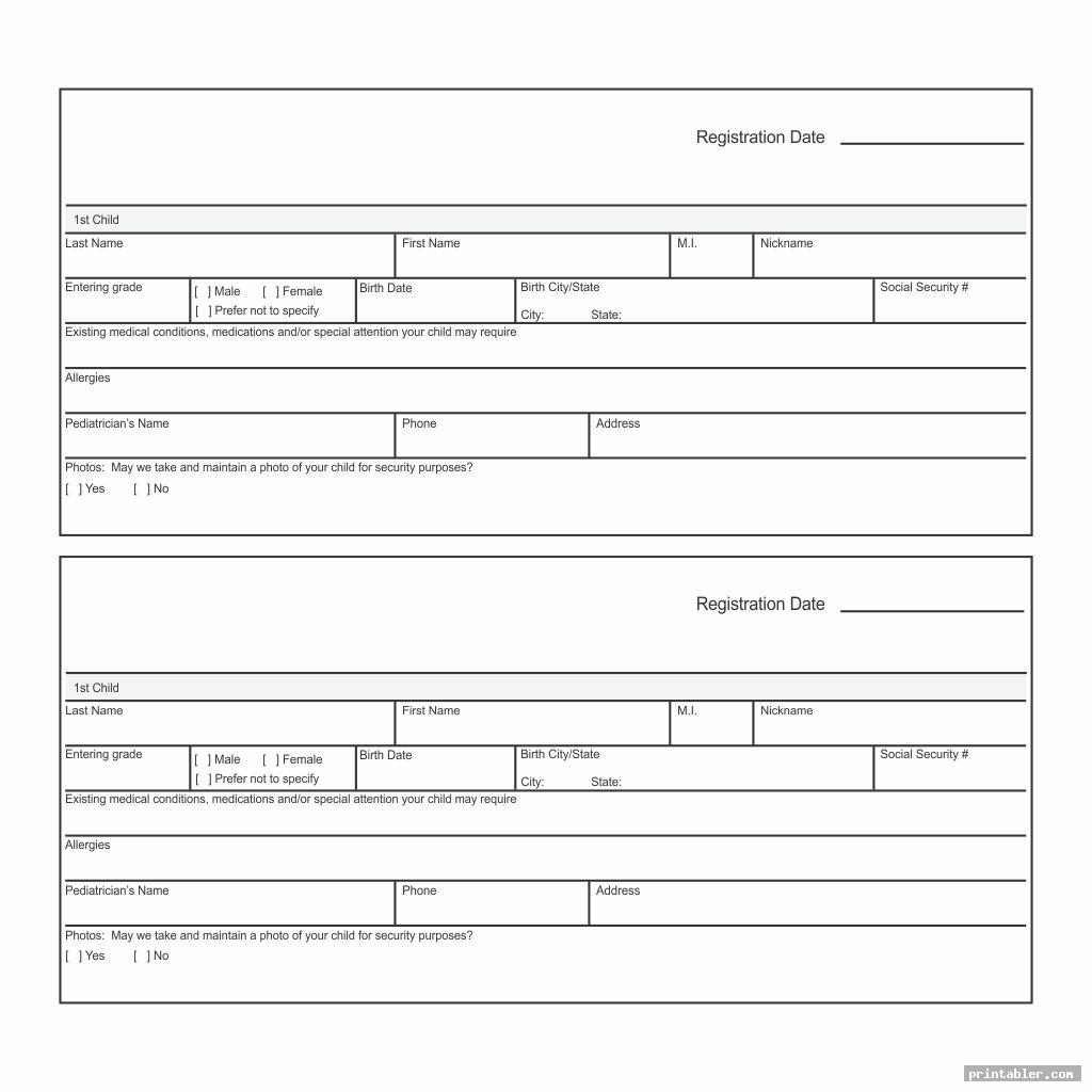 simple home day care forms printable