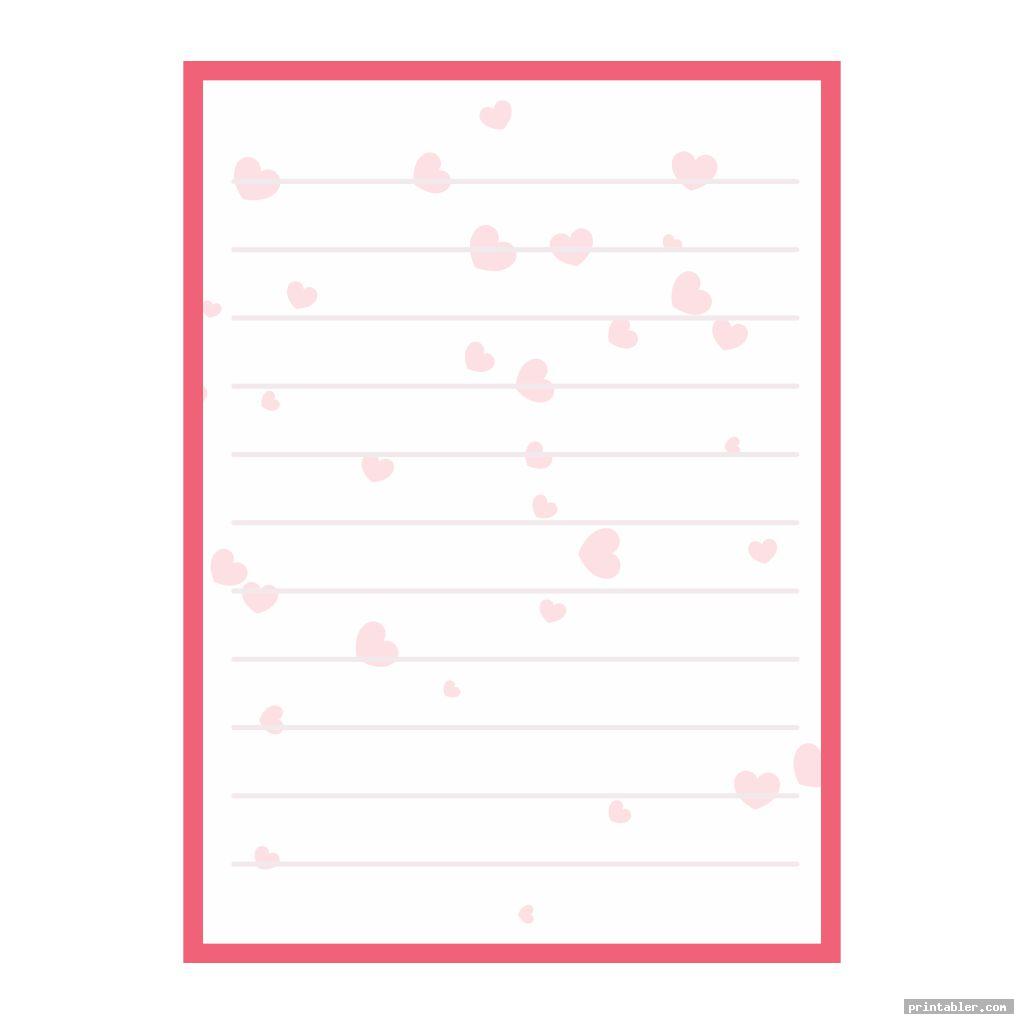 simple lined printable stationary love