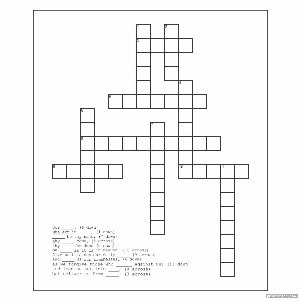 simple prayer crossword puzzle printable