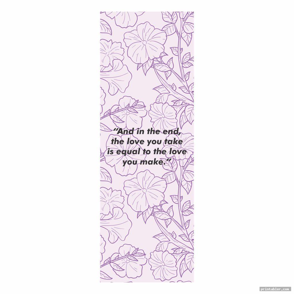 simple printable bookmarks with flowers with color
