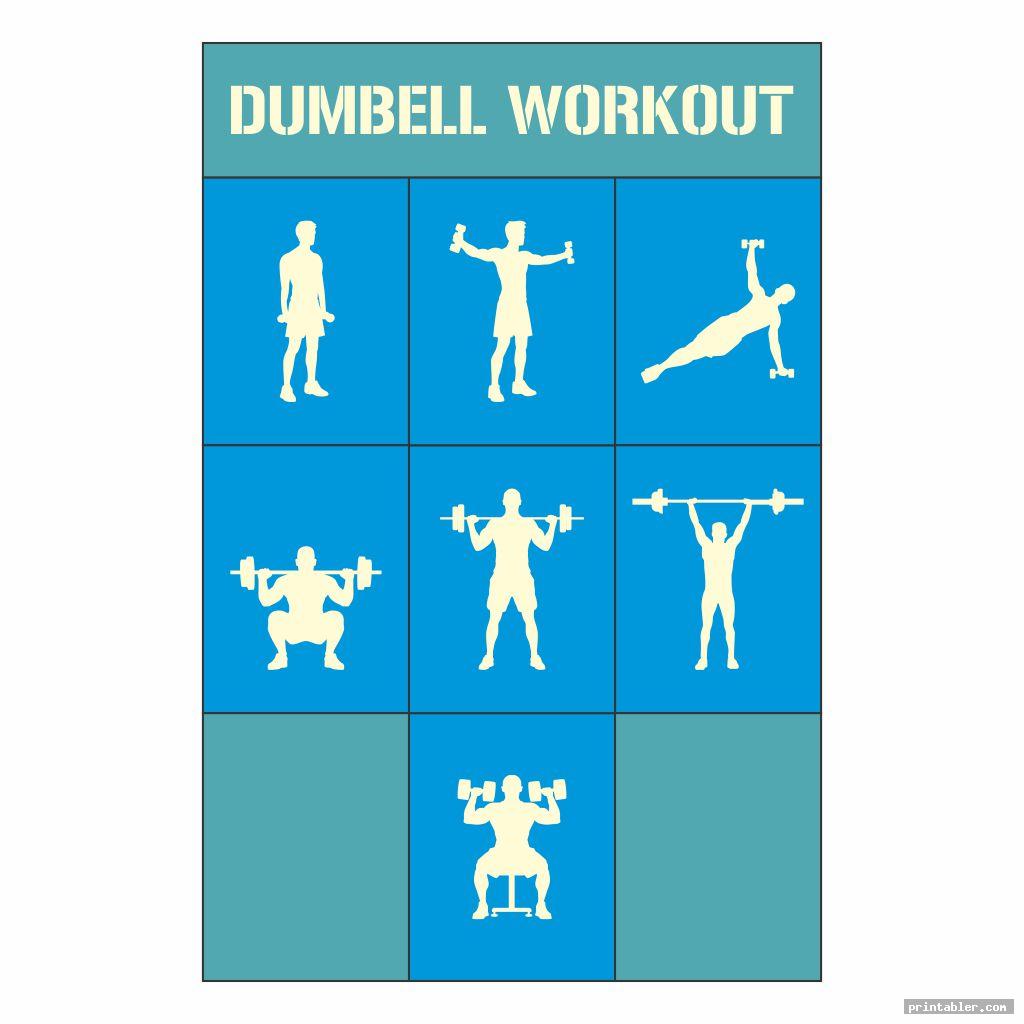 simple printable dumbbell workout poster