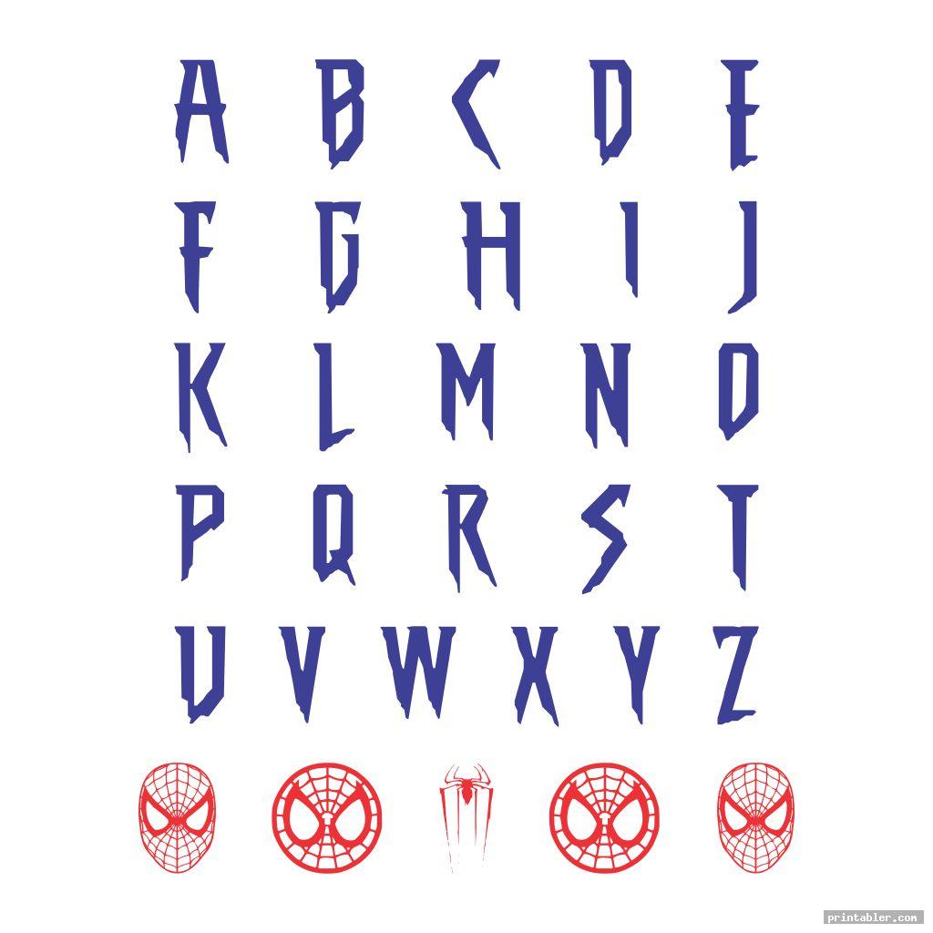 spiderman printable superhero letters