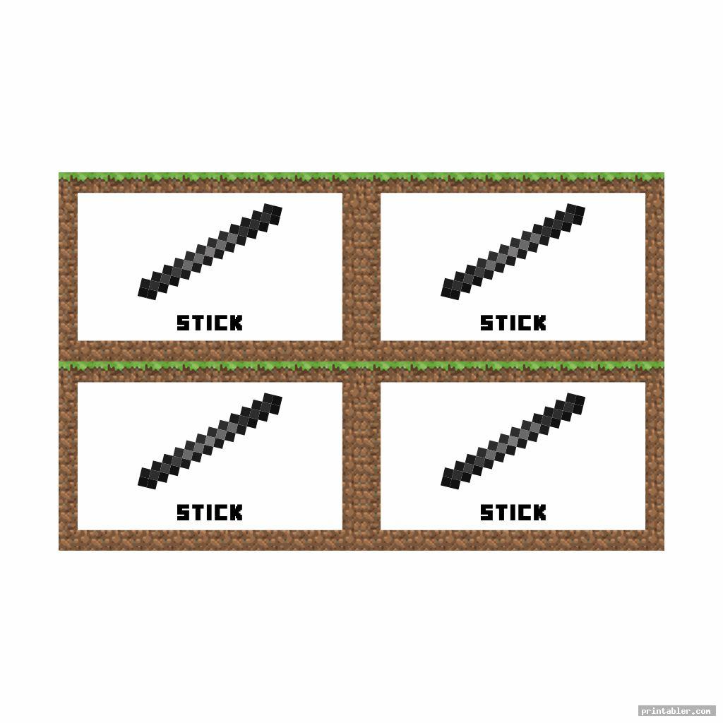 Sticks Minecraft Party Printables