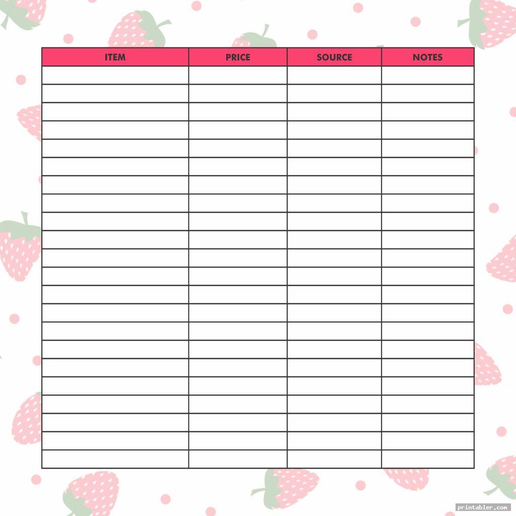 Cute Printable Budget Tracker