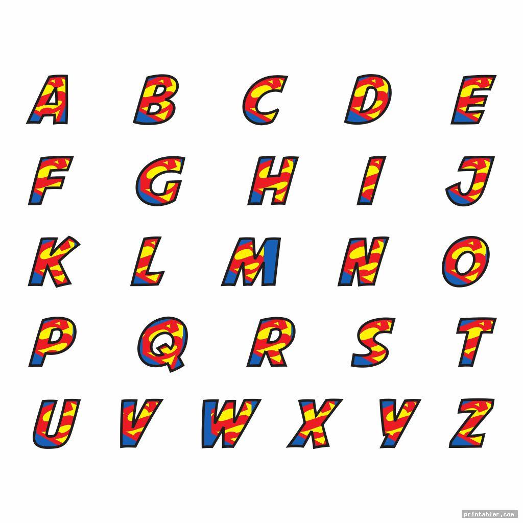 superman printable superhero letters
