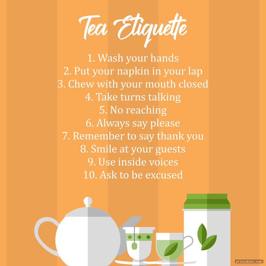 Tea Etiquette Printable