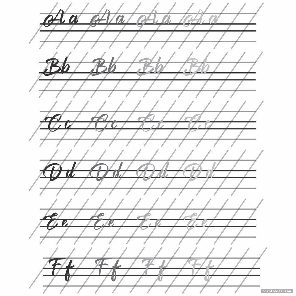 Traceable Calligraphy Letters Printable Worksheets - Gridgit.com