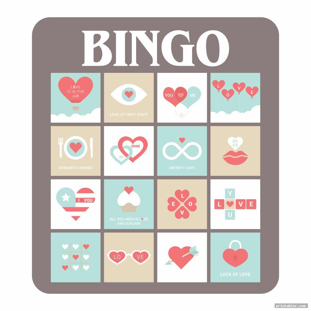 valentine cookie bingo card printable template for use