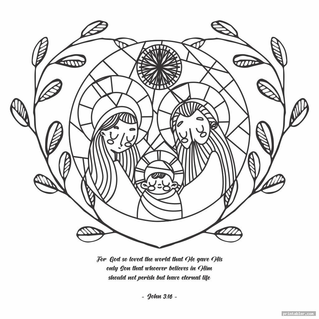 Printable Coloring Page with John 3 16