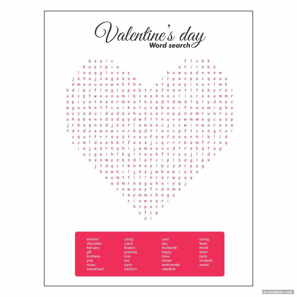 word search valentine s day printable worksheets