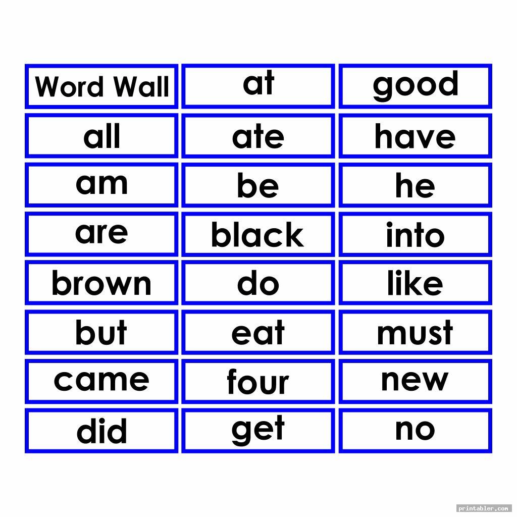 word wall printable template image free