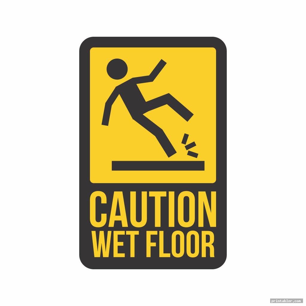 basic caution wet floor sign printable