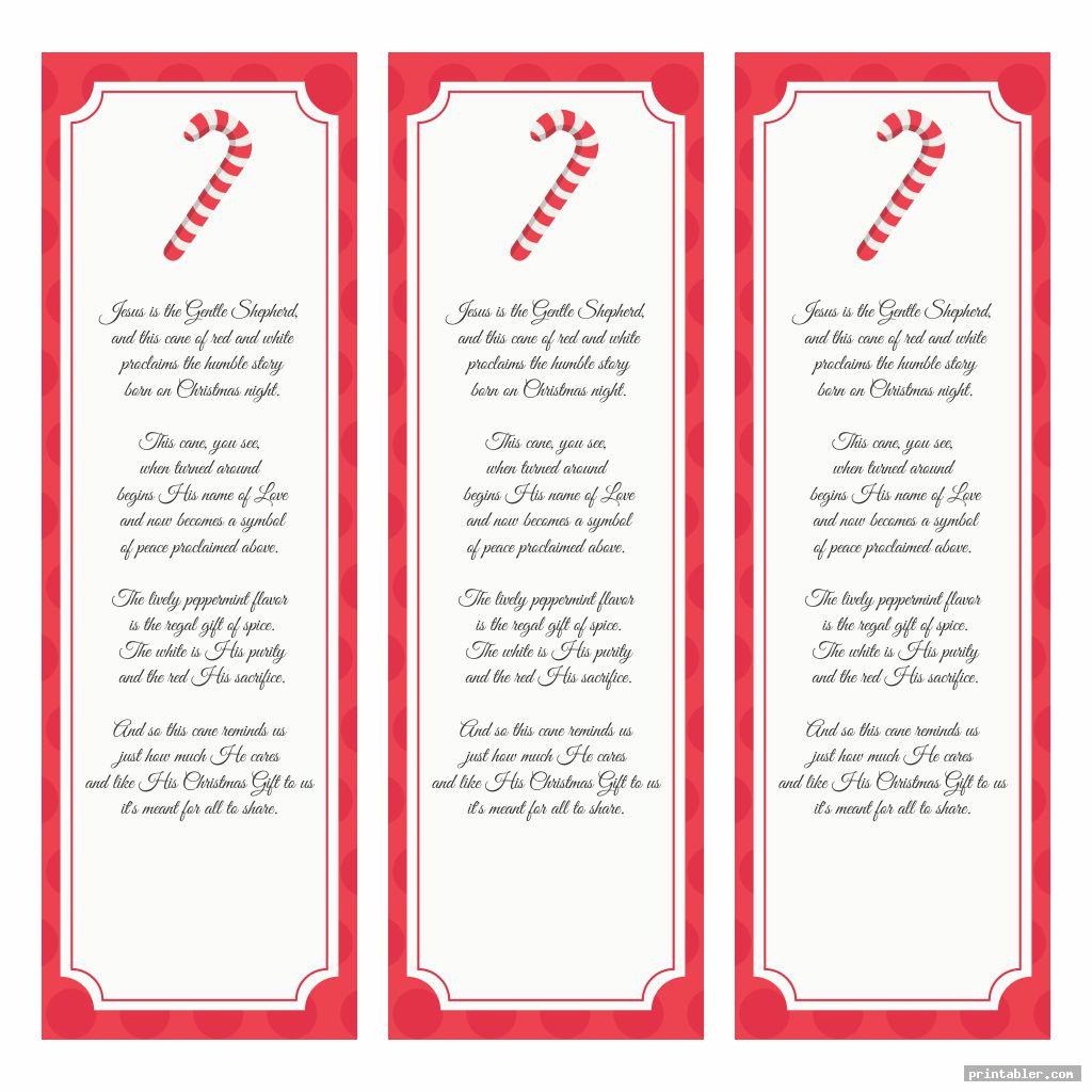 Legend of The Candy Cane Bookmark Printable