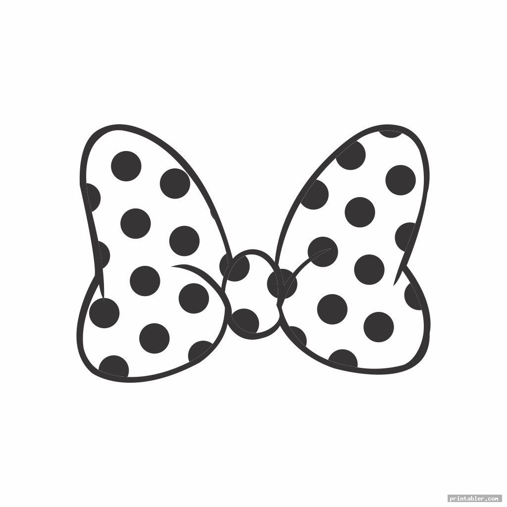 Minnie Mouse Bow Printable Black White and Colored