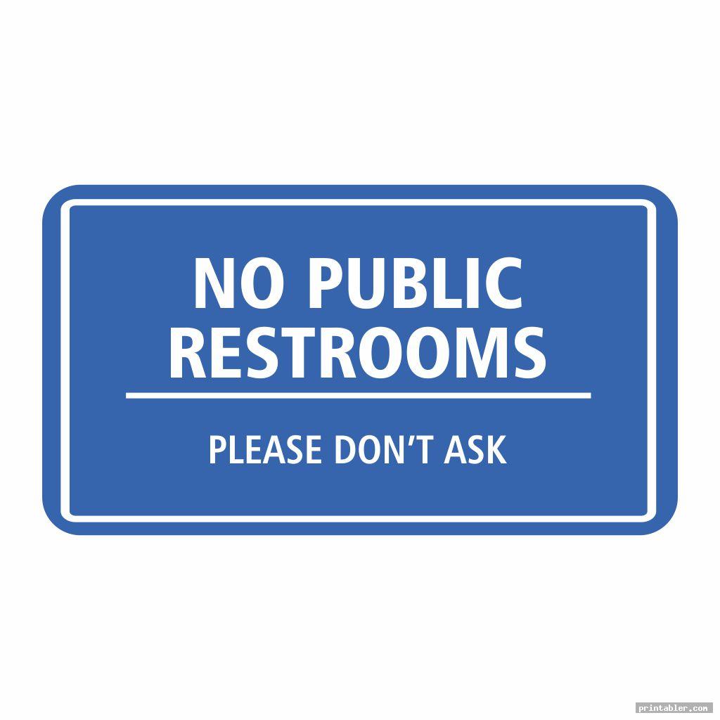 basic no public restroom sign printable