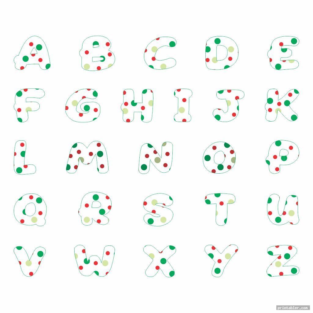 Polka-Dot Bubble Letters Printable