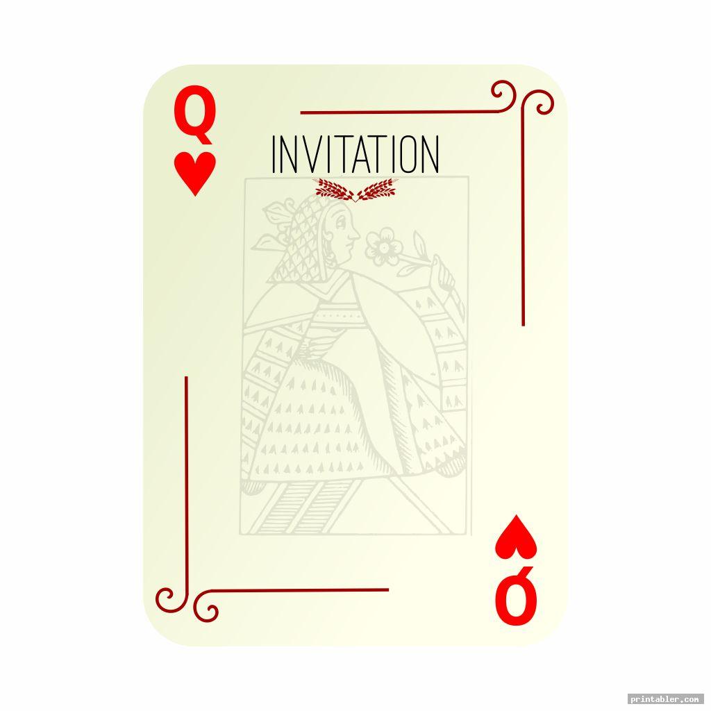 basic queen of hearts invitation template printable