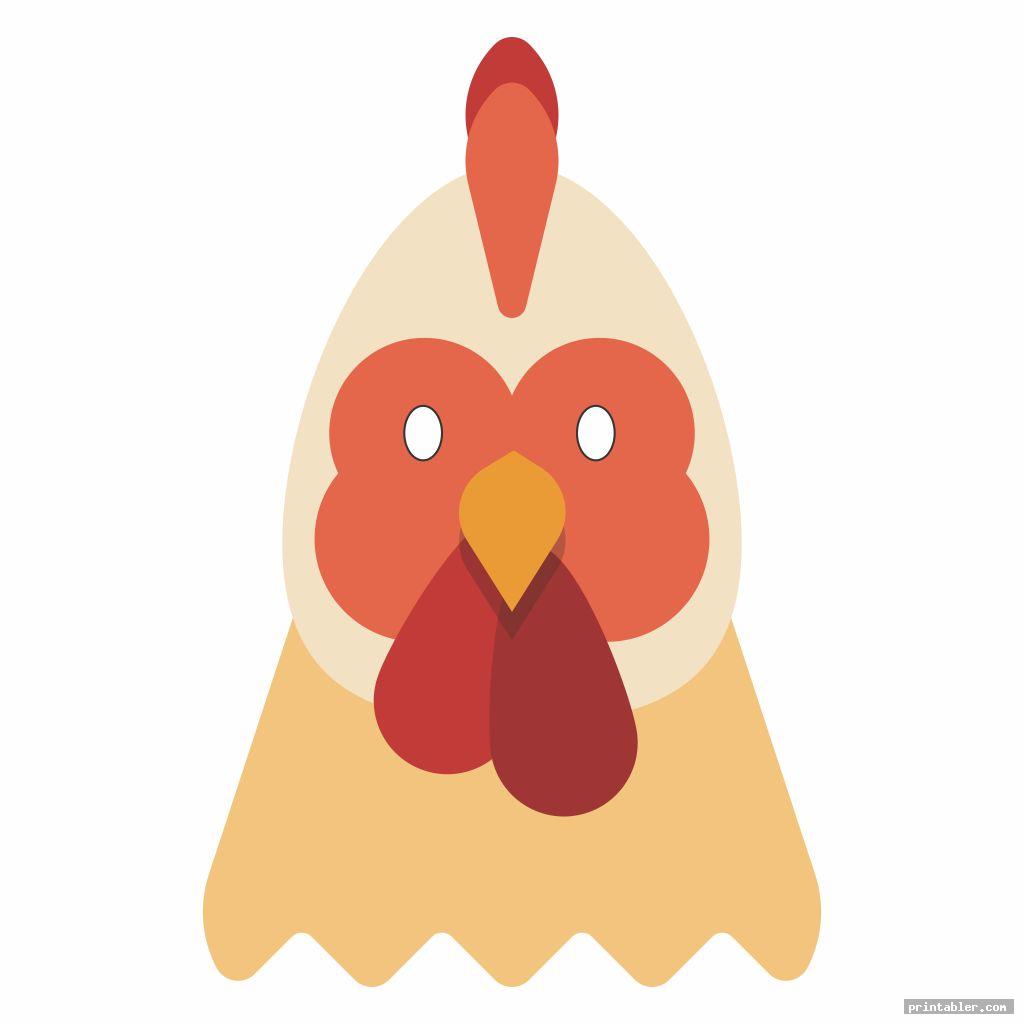 basic rooster mask template printable
