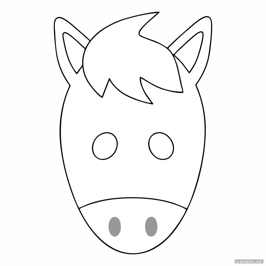 blank horse mask printable