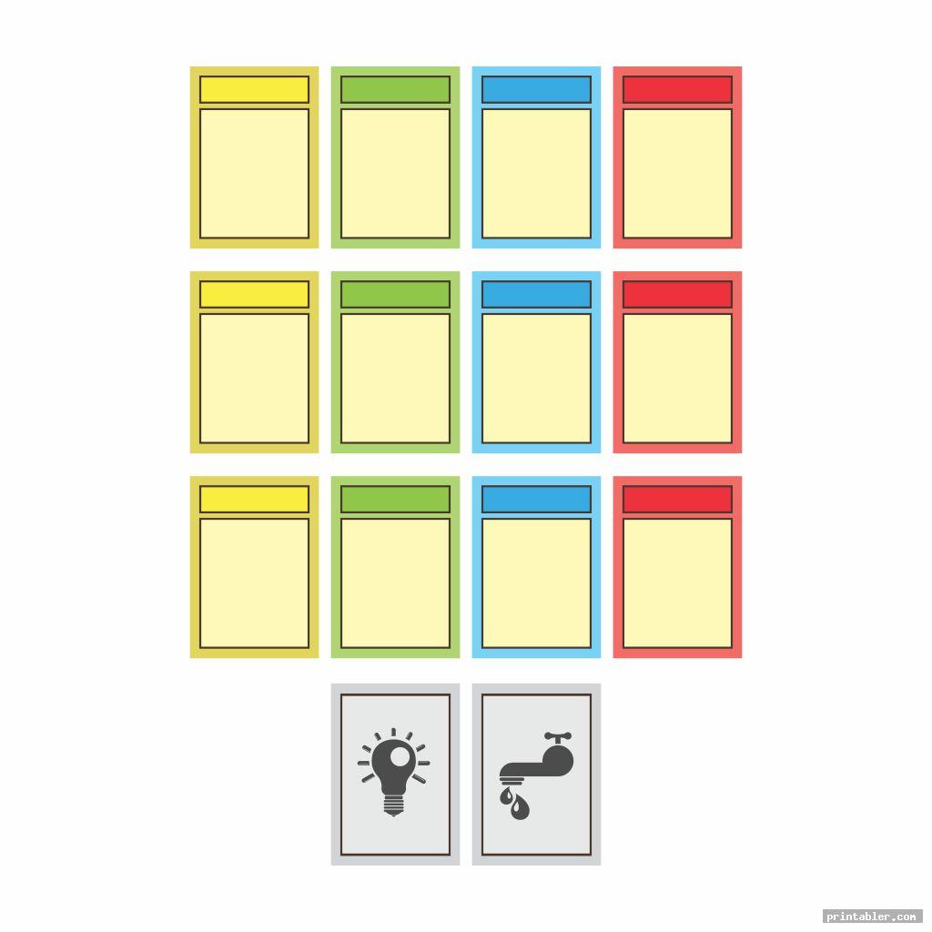 Monopoly Deed Cards Printable