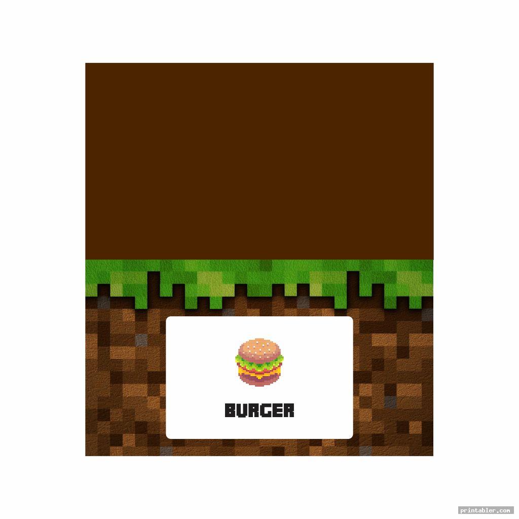 burger minecraft printable food tents