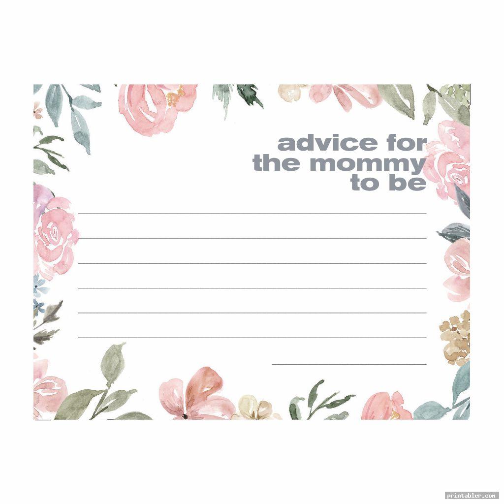 Baby Advice Cards Printable