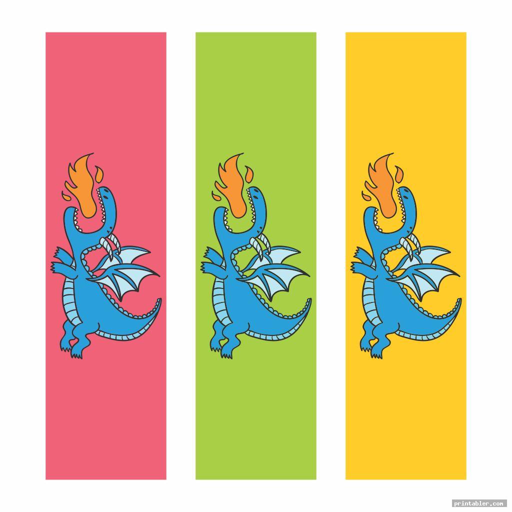 Dragon Bookmarks Printable - Black White and Colored