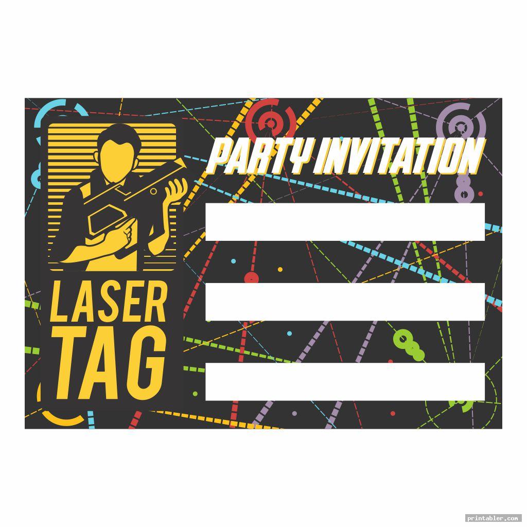 colorful laser tag invitations printable