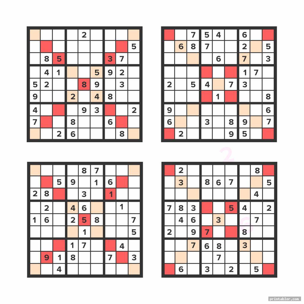 Medium Printable Sudoku Puzzles 4 Per-Page