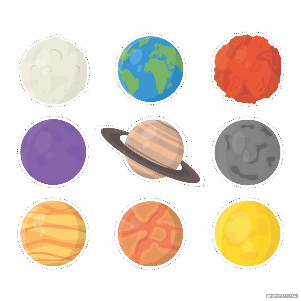 colorful planets cutouts printable