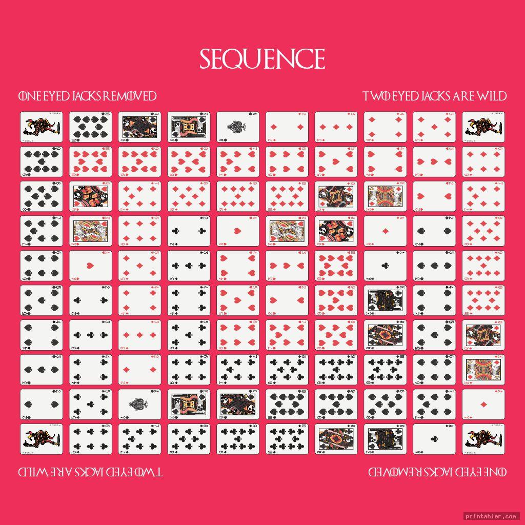 Sequence Game Board Layout Printable