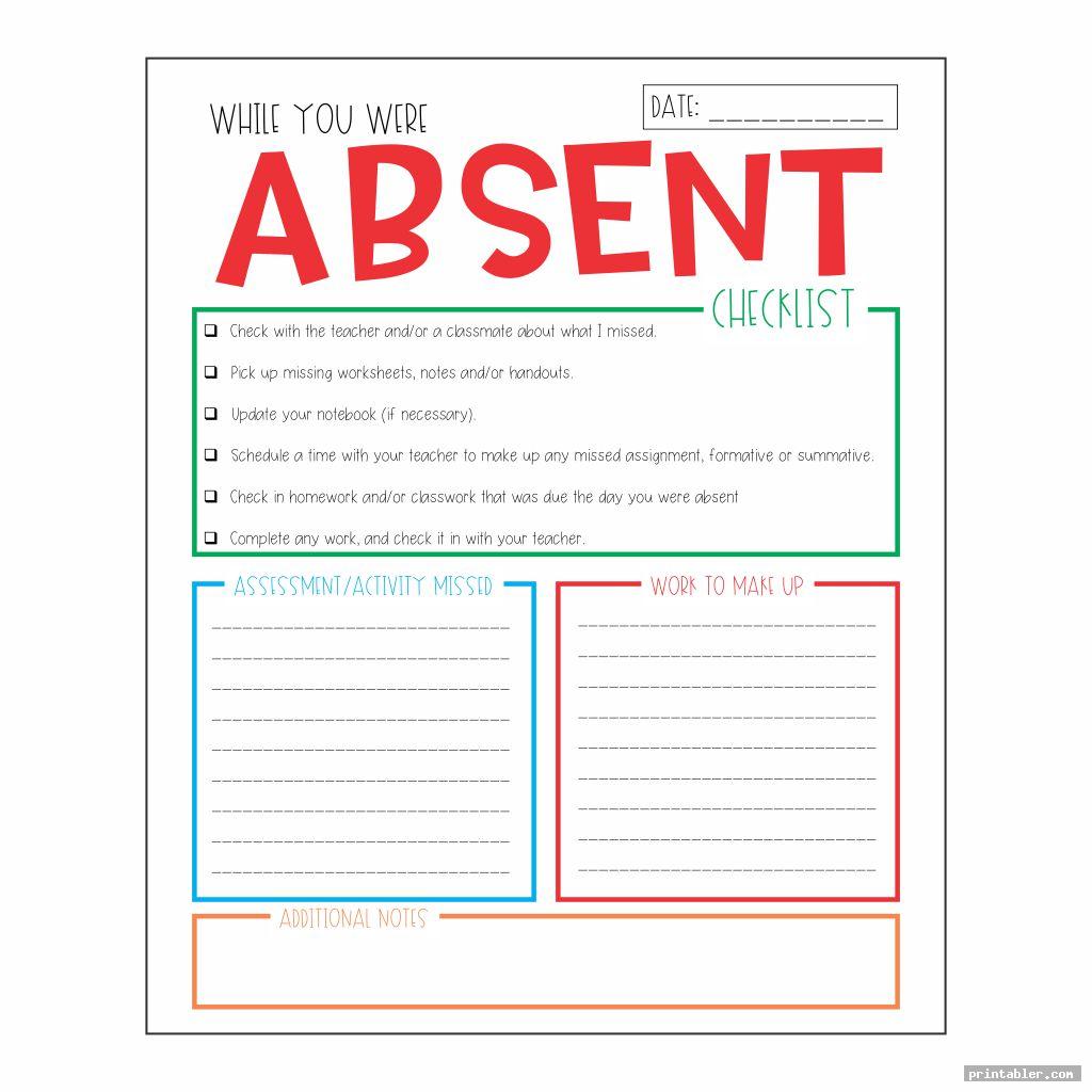 While You Were Absent Printable