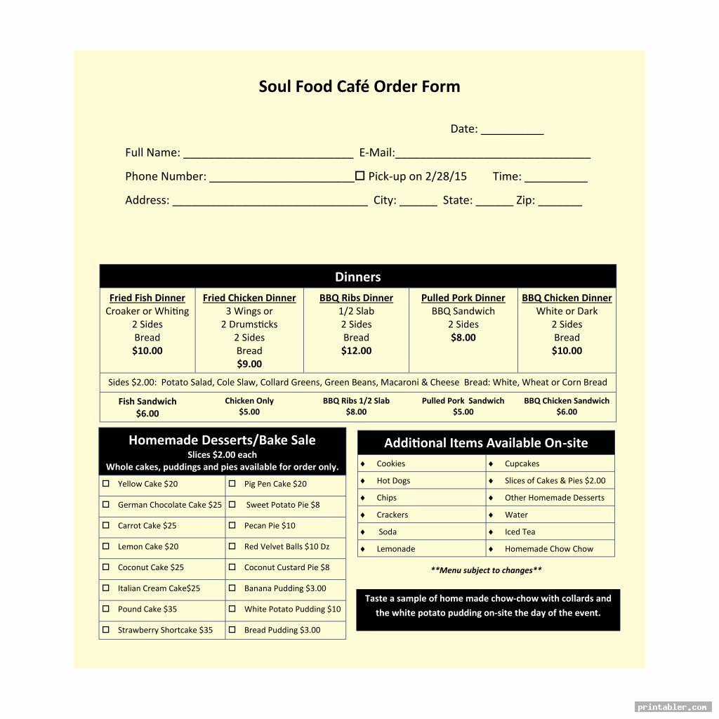 Waitress Order Pad Template Printable