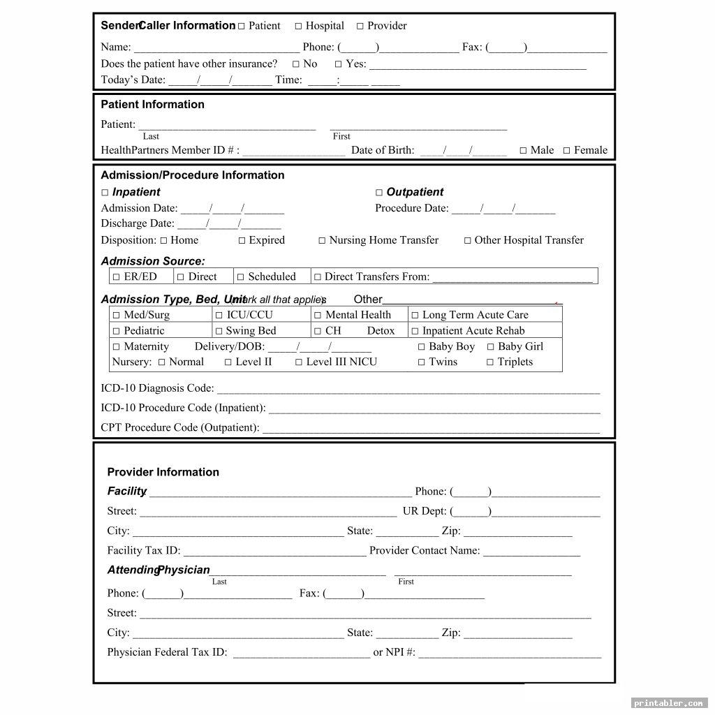 complete blank hospital discharge papers printable