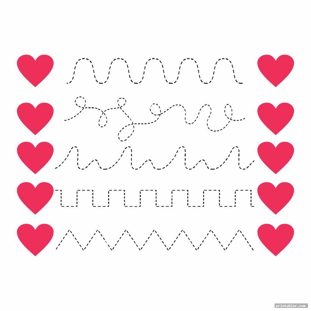 Line Tracing Valentine Printables