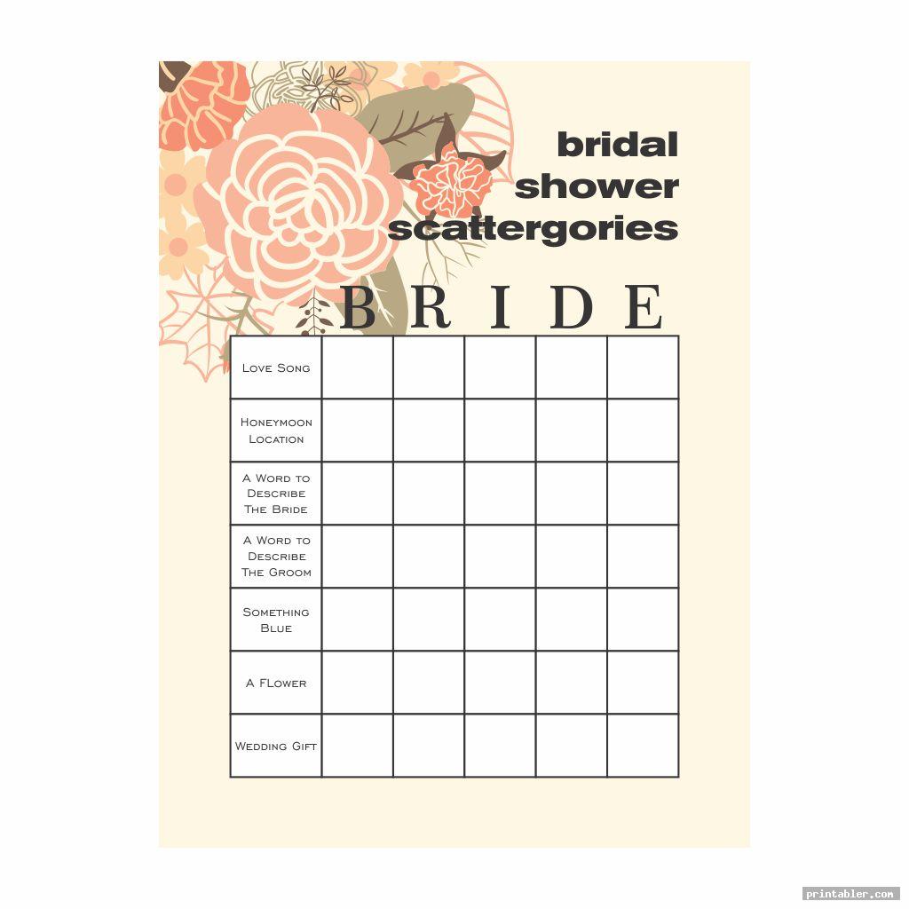 cool bridal shower scattergories printable
