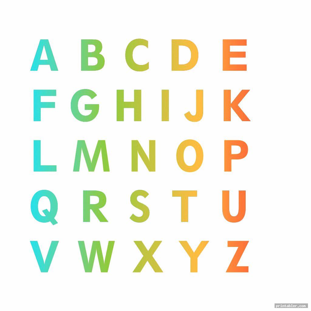 Large Colored Letters Printable