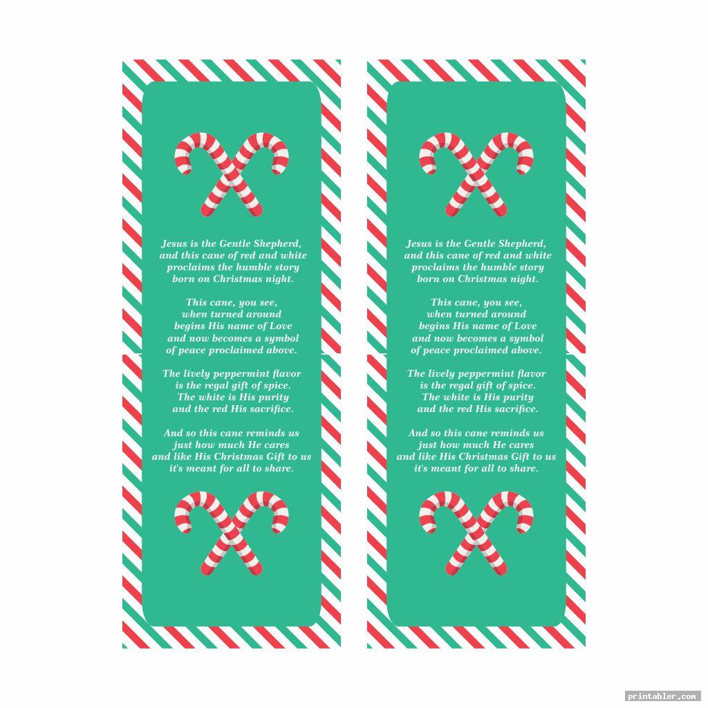 cool legend of the candy cane bookmark printable