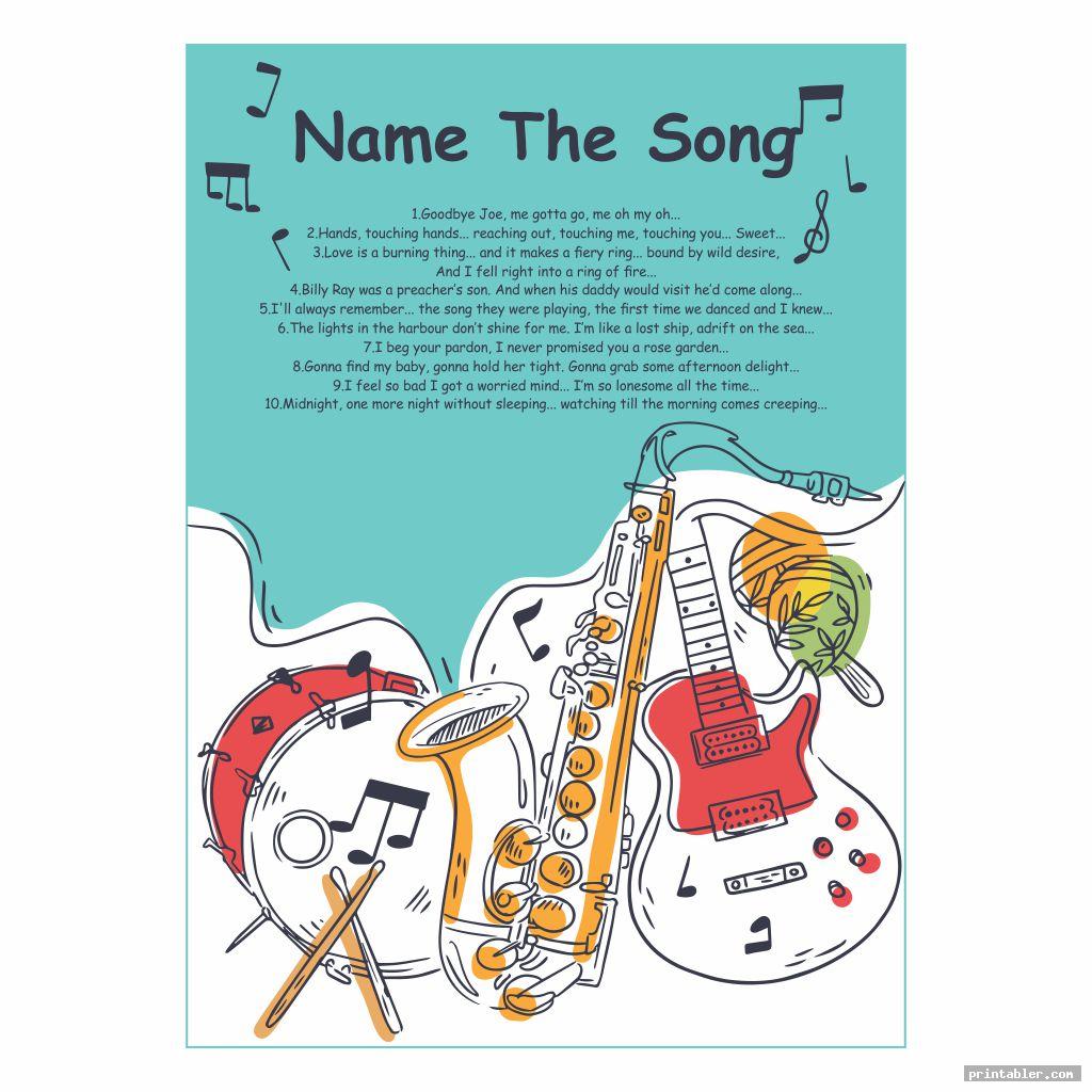 Love Name That Song Games Printable