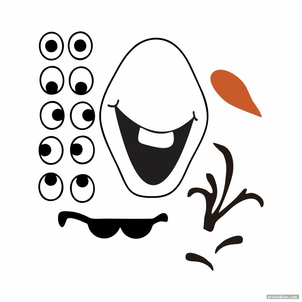 cool olaf face template printable